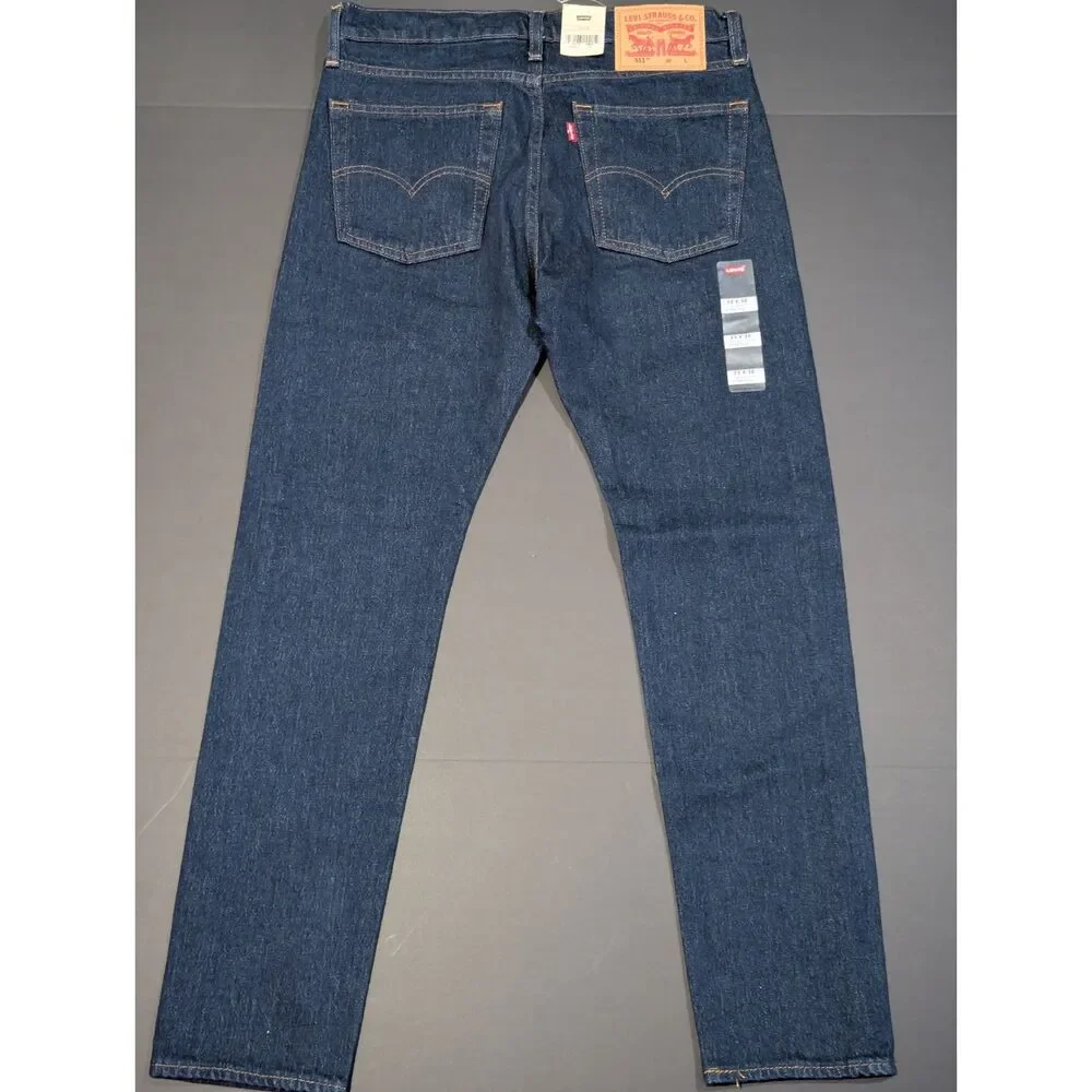 Levi's Men's 511 Slim Fit Dark Indigo Blue Rinse Stretch Jeans 33W x 32L NWT